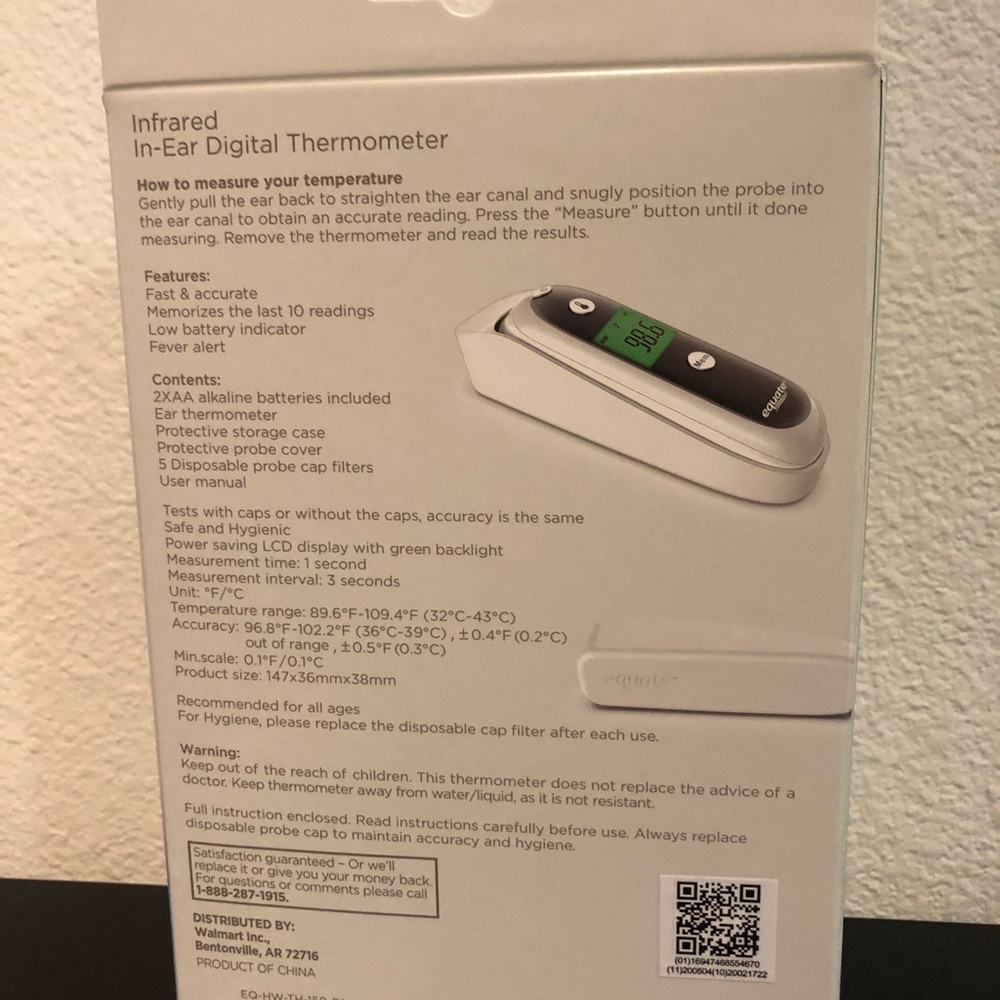 Equate Infrared In-Ear Digital Thermometer - Picture 2 of 2